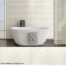 Decoro Guru Bianco: Λευκό πάγου Ματ Ανάγλυφο 31x62cm
